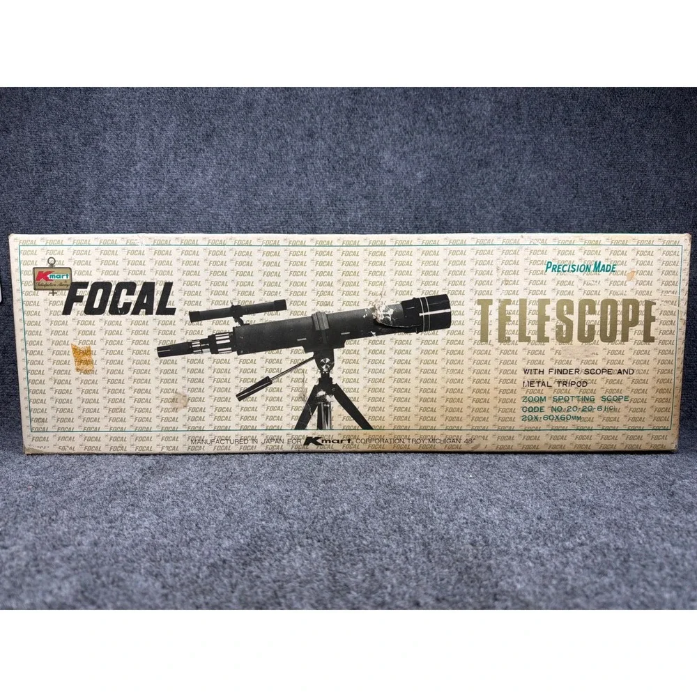 Vintage Focal 20x-60x 60mm Zoom Spotting Scope Telescope Tripod Japan 20-20-61
